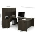 thumbnail image 3 of Bestar Embassy 71" U-Desk with Hutch in Dark Chocolate, 3 of 4