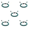 thumbnail image 1 of relayinert Unisex Beads Bracelet Gift Idea Natural Gemstones Stackable Collection Black line+green 5Set, 1 of 6