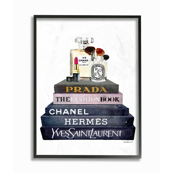 Stupell Industries Glam Fashion Book Set With Makeup Framed Wall Art by Amanda Greenwood