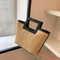 thumbnail image 4 of Bolso de mano de gran capacidad tejido de paja de moda de tendencia coreana para mujer 2024, nuevo bolso de mano portátil, bolso tejido de mujer de moda retro, 4 of 4