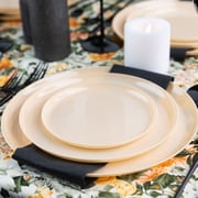 Impresserve Edge Collection Disposable Plastic Plates, 6, Beige, 10 Count