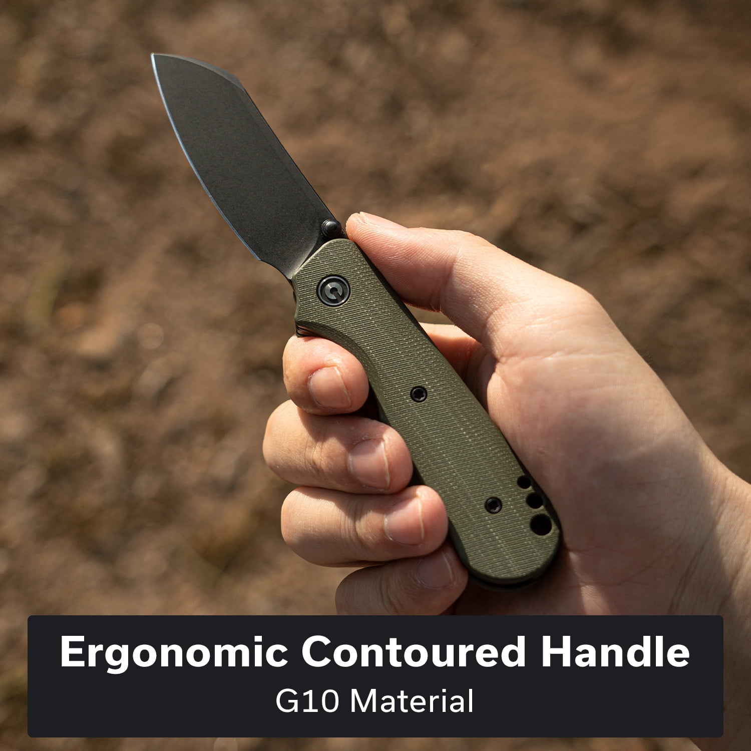 CIVIVI Crabby Pocket Knife, EDC Folding Knife for Men Women with Swedish 14C28N Blade Contoured G10 Handle, Designed by Ken Onion Jr. C24055-1