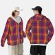 thumbnail image 4 of Balery Orange and Purple Plaid Sudadera ligera de manga larga con capucha y protección solar UPF 50+ para hombre y mujer, ideal para pesca y running-Medium, 4 of 7