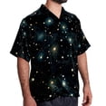 thumbnail image 2 of Constellation Men's Short Sleeve Poplin Shirt, Casual Printed Beach Button Down Summer Unisex Shirts, 2 of 6