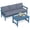 Blue Frame with Grey Cushion, variant on SERWALL HDPE Patio Sofa Set, 3-piece Sectional Outdoor Furniture Set, All Weather Outdoor Couch Set, Black Frame with Khaki Cushion