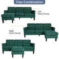 thumbnail image 4 of Haverchair Convertible Sectional Sofa, L-Shaped Couch Reversible Chaise for Small Space, Dark Green, 4 of 7