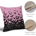 thumbnail image 4 of Halloween Bat Pillow Covers 20x20 Set of 2 Pink Scary Pattern Print Halloween Decorations Decorative Throw Pillows Outdoor Holiday Farmhouse Pillowcase Linen Cushion Cover Decor for Sofa Couch Bed, 4 of 6