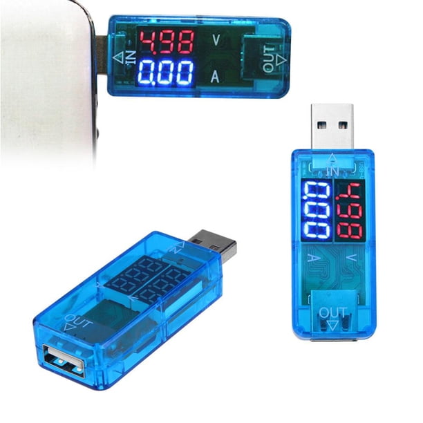 Cargador USB DC 3.2-10V 0-3A Rojo + Azul Pantalla LED Medidor de voltaje actual (Azul Sywqhk Para estrenar