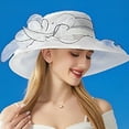 thumbnail image 5 of Hauaitttt Womens Summer Dress Hat Wide Leaf Flower Bridal Shower Hat Sun Hats Beach Hat Mens Hats Outdoor Exploring Hat Retirement Visor Beaches Hats Oversized Beach Hats for Women Large Size Fedora, 5 of 7