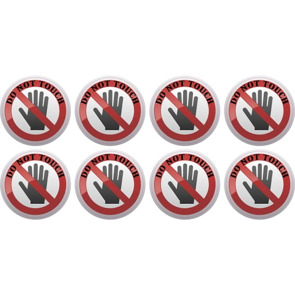 StickerTalk Do Not Touch Stickers, 1 Sheet of 8 Stickers, 1.5 Inches Diameter Each