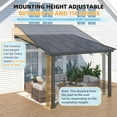 thumbnail image 2 of AECOJOY 10' x 10' Wall-Mounted Hardtop Gazebo Outdoor Aluminum Pergola with Adjustable Height ​for Garden, Patio, Backyard-​Gray, 2 of 7