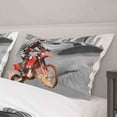 thumbnail image 4 of Vichonne Red Dirt Bike Bedding Sets Queen Size,3 Piece Motocross Extreme Sports Theme Duvet Cover Sets with Pillowcases for Teens Boys Girls Bedroom Decorative,No Comforter/Filling, 4 of 4