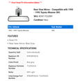 thumbnail image 2 of Rear View Mirror - Compatible with 1990 - 1995 Toyota 4Runner SR5 - Kool Vue, 2 of 2