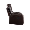 thumbnail image 4 of Recliner with Leatherette Upholstery and Diamond Tufts, Brown, 4 of 5