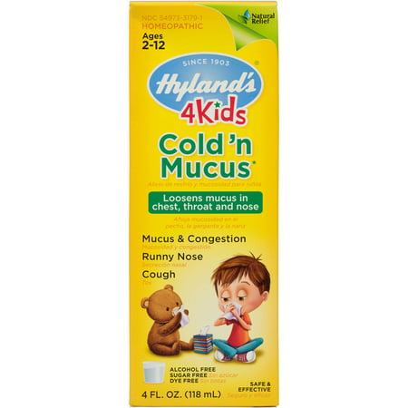 Hyland's 4 Kids Cold 'n Mucus Relief Liquid, Natural Relief of Mucus & Congestion, Runny Nose, Cough, 4 (Best Remedy For Runny Nose)