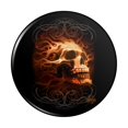 thumbnail image 1 of Flaming Fire Skull Design Pinback Button Pin, 1 of 5