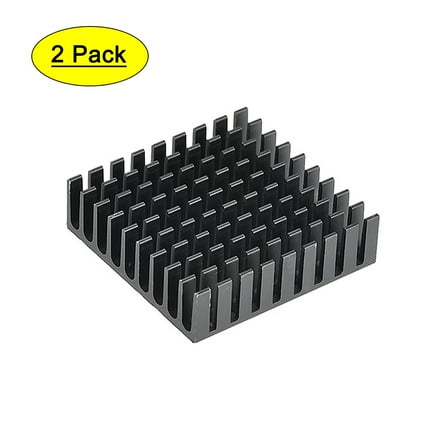 10x35x35mm Black Aluminum Heatsink Thermal Adhesive Cooler for Cooling 3D Printers 2Pcs