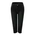 thumbnail image 6 of vigerkar Women's Denim Capri Jeans Casual High Waisted Skinny Leggings Stretchy Pants with Decor Pockets Black, XXL, 6 of 9