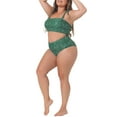thumbnail image 4 of Agnes Orinda Women's Plus Size Mother's Day Swimsuit Two Piece Bathing Suit High Waisted Tummy Control Bikini Set 1X Dark Green, 4 of 9