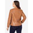thumbnail image 2 of Jessica London Women's Plus Size Zip Front Leather Jacket, 2 of 3