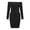 Black, variant on Womens St. Patrick's Day Knit Dress,Solid Color Off-the-Shoulder & Long Sleeve Stretchy Slim-Fit Bodycon Pullover,Festive Outfit,Size:XL