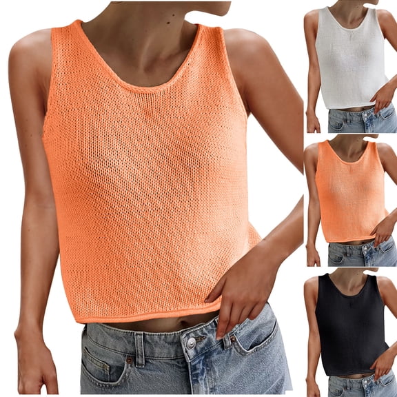 Bixock Women's Summer Tank Tops Casual Sleeveless Shirts Blouse for Women Solid Color Cami Tank Top Loose Casual Fashion Daily Wear Soft Shirts