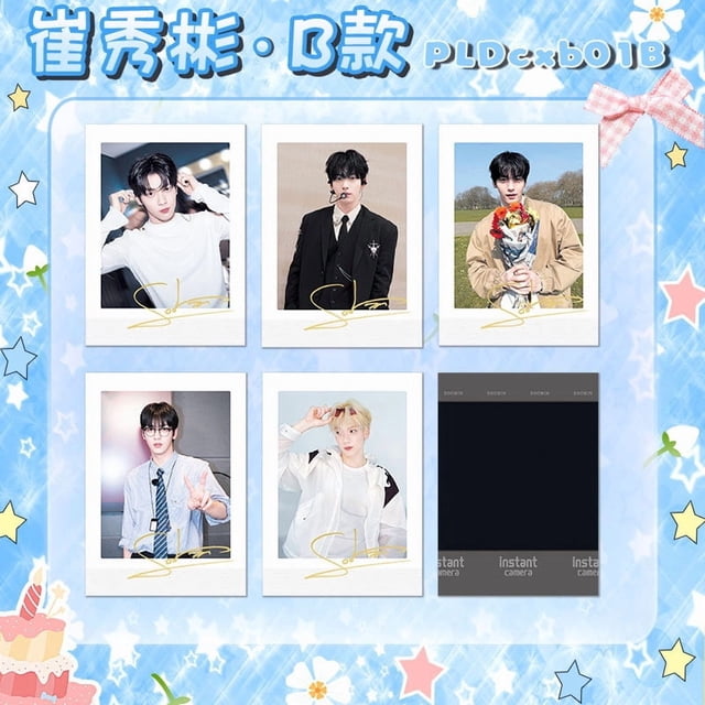 Mini tarjetas de famosos del mundo del entretenimiento coreano: Choi Soo-bin, Seo Min-ho, Jisoo, Jennie, Cortis. Colección de polaroids firmadas.