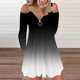 thumbnail image 2 of Vestidos Para Mujer Vestido Floral Trendy V Neck Zipper Tirantes Impreso Vestido de Manga Larga Odeerbi ODB183310, 2 of 5
