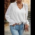 thumbnail image 4 of Blusa Informal de Verano para Mujer, con Lunares Suizos, Cuello en V, Larga, Holgada y Elegante, Ideal para Oficina. L, 4 of 10