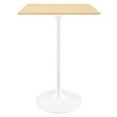 thumbnail image 2 of Modway Lippa 28" Square Wood Grain Bar Table in White Natural, 2 of 7