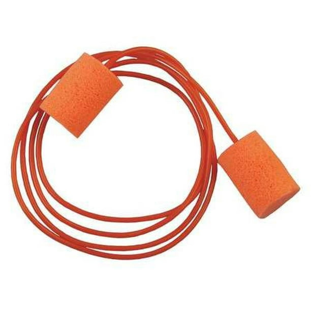 TASCO 10009391 Disposable Corded Ear Plugs, Cylinder Shape, 29 dB, 100