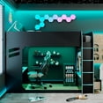 thumbnail image 3 of Harper & Bright Designs Full Size Gaming Loft Bed with Height-adjustable Desk & RGB Lights, Full Wood Loft Bed Frame with Storage Compartments & Hanging Rod, Blue, 3 of 17
