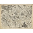 thumbnail image 2 of Unknown 14x12 Black Ornate Wood Framed with Double Matting Museum Art Print Titled - Map of London Grid XI, 2 of 4