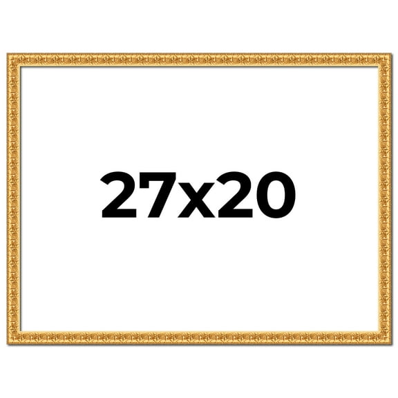 27x20 Frame Gold Real Wood Picture Frame Width 1 inches | Interior Frame Depth 0.5 inches | Edwina