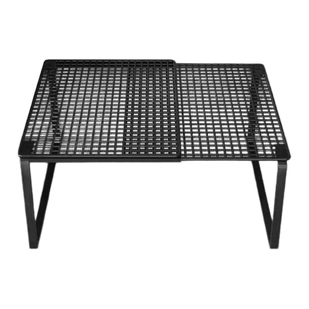 Estante de almacenamiento expandible para gabinete, organizador de cocina ajustable para despensa y encimera Negro 27 a 38cm