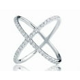 thumbnail image 2 of Orbit Criss Cross Geometric Diamond Ring 1.9 Ct Diamond 14K White Gold Over, 2 of 3