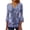 Lake Blue, variant on Floral Summer Tops for Women Tunic Tops V-neck 3/4 Lace Sleeve Pleated Button Casual Print Top