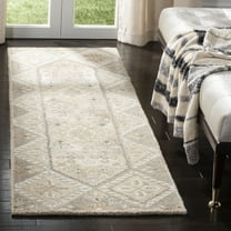SAFAVIEH Wyndham Giuseppe Floral Wool Runner Rug, Ivory/Grey, 2'3" x 7'