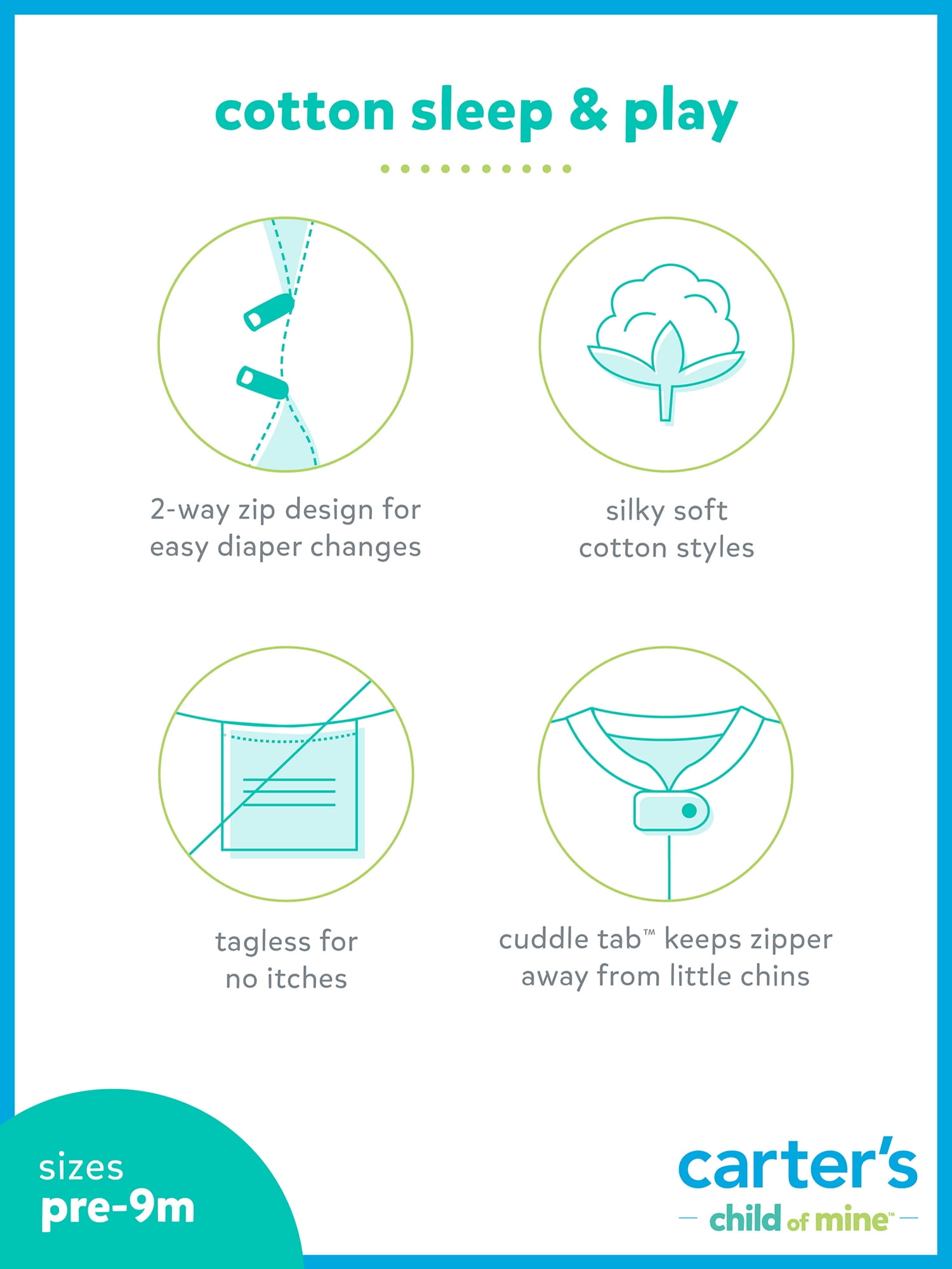 Carter's Child of Mine Baby Sleep 'N Play, Sizes Preemie-6/9 Months
