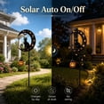 thumbnail image 5 of Solar Halloween White Ghost & Pumpkin Moon Garden Stake Light, Outdoor Waterproof LED Halloween Yard Decoration with Crescent Moon, Hanging Jack-o'-Lantern Lantern for Garden, Patio, Walkway, Porch, 5 of 9