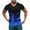 Blue, variant on Patlollav Men T-Shirt Casual V-Neck Gradient Print Pullover Fitness Sports Short Sleeve Blouse