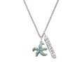 thumbnail image 2 of Delight Jewelry Silvertone Hot Blue Starfish - Silvertone Sisters Best Friends Forever Bar Charm Necklace, 23", 2 of 4