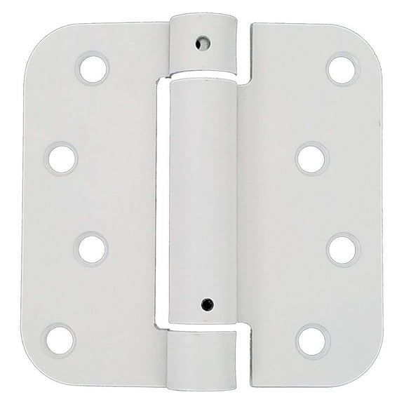 Spring Self-Closing Hinges, 4 Inch with 5/8 Inch , White Prime, Adjustable Door Closing, 2 Pack