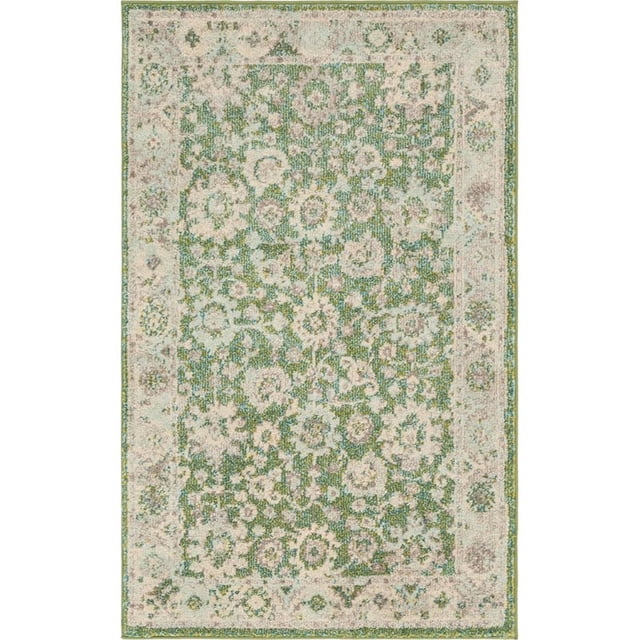 Unique Loom Penrose Vintage Floral Rug 3' 3 x 5' 3 Rectangle Green/Beige