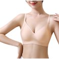 thumbnail image 2 of Wireless Bras for Women Solid Color Seamless Wireless T-Shirt Full Coverage Push Up Comfortable Sleep Sports Bralette Bra,Pink,38 B, 2 of 5