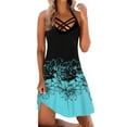 thumbnail image 1 of Mujeres Vintage Daily Summer Sin mangas Lace Up Pullover Dress Vintage Print Hollow Out V-Neck Sundress Vintage Dress Fridja hjkh5908, 1 of 6