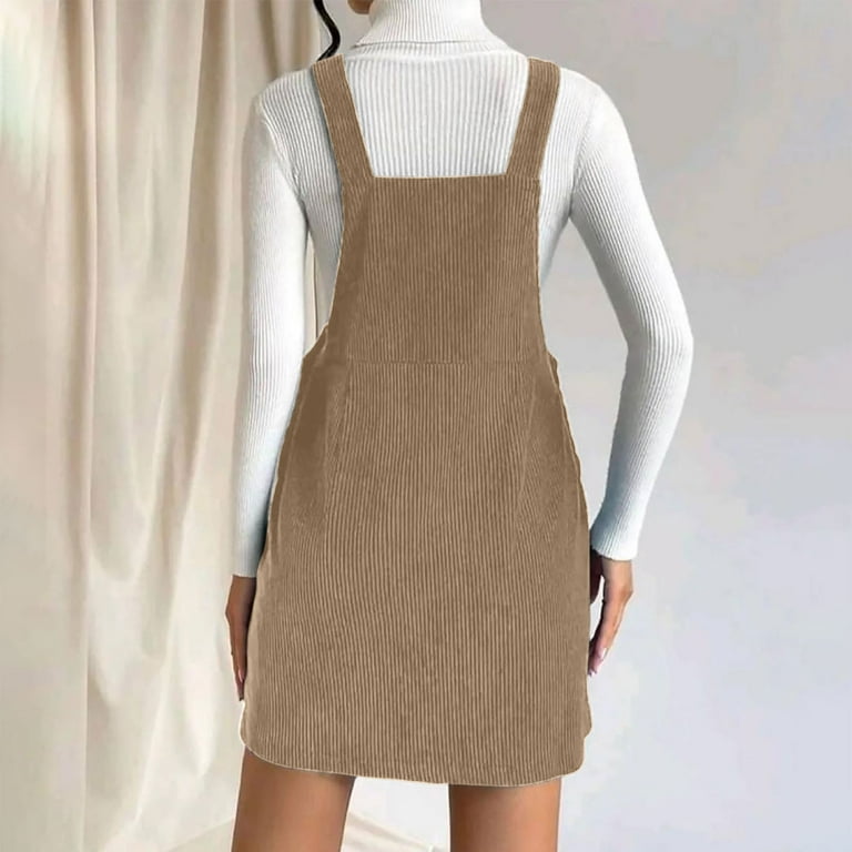 Xysaqa Women's Corduroy Cute Jumper Dress Pinafore Bib Overall Mini Dresses with Pockets S-XL Summer Savings - Walmart.com Xysaqa Women's Corduroy Cute Jumper Dress Pinafore Bib Overall Mini Dresses with Pockets S-XL Summer Savings - Walmart.com