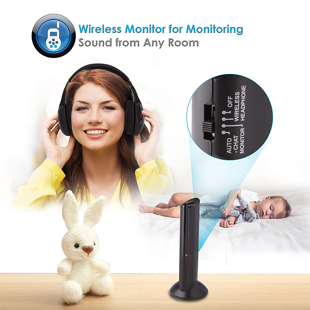 New 5 in 1 Wireless Cordless Multi-Functional Headphones Headset with Mic for PC TV Radio,Listen, MP3, PC, TV, Audio Mobile Phones - image 4 of 10