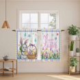thumbnail image 2 of Spring Easter Kitchen Curtains 54 Inch Length, Watercolor Pink Yellow Bunny Tulip Eggs Plaid Tiers Curtains for Bathroom Bedroom Cafe, Light Filtering Small Window Treatment Drapes 2 Panels 42"Wx54"L, 2 of 8