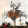 thumbnail image 3 of 6 Pcs 20inch Artificial Black Orange Pampas Grass Stems Halloween Branches Picks with Faux Glitter Berries Stems Fake Twig Bush Branches for Vases Haunted House Gothic Floral Decor, 3 of 5
